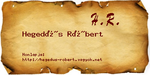 Hegedűs Róbert névjegykártya